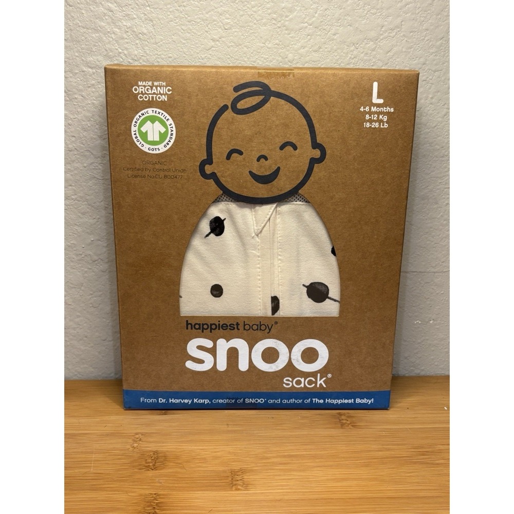 Happiest Baby Snoo Sack Size Large 4-6 Months Sleep Swaddle Ivory (SEALED)